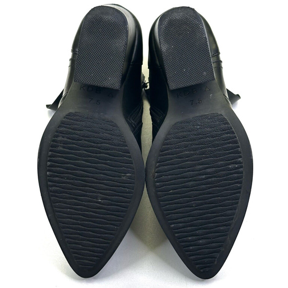 Kelsi Dagger Brooklyn Womens Black Leather Block Heels Ankle Boots Size 7.5 - Picture 10 of 10